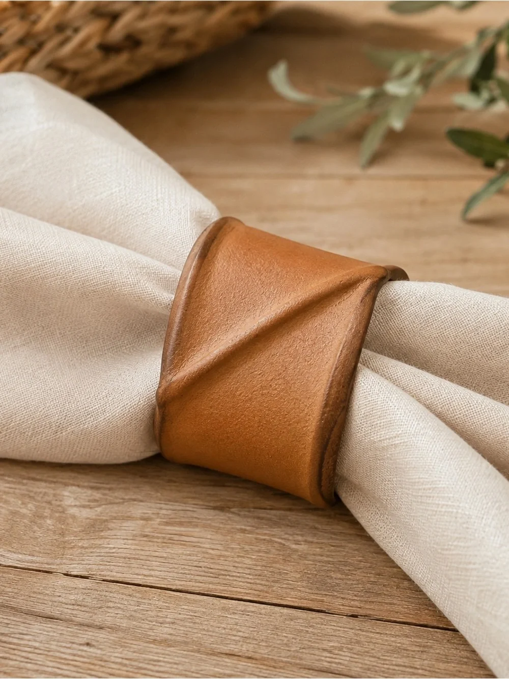 Set of four handmade ceramic napkin ring